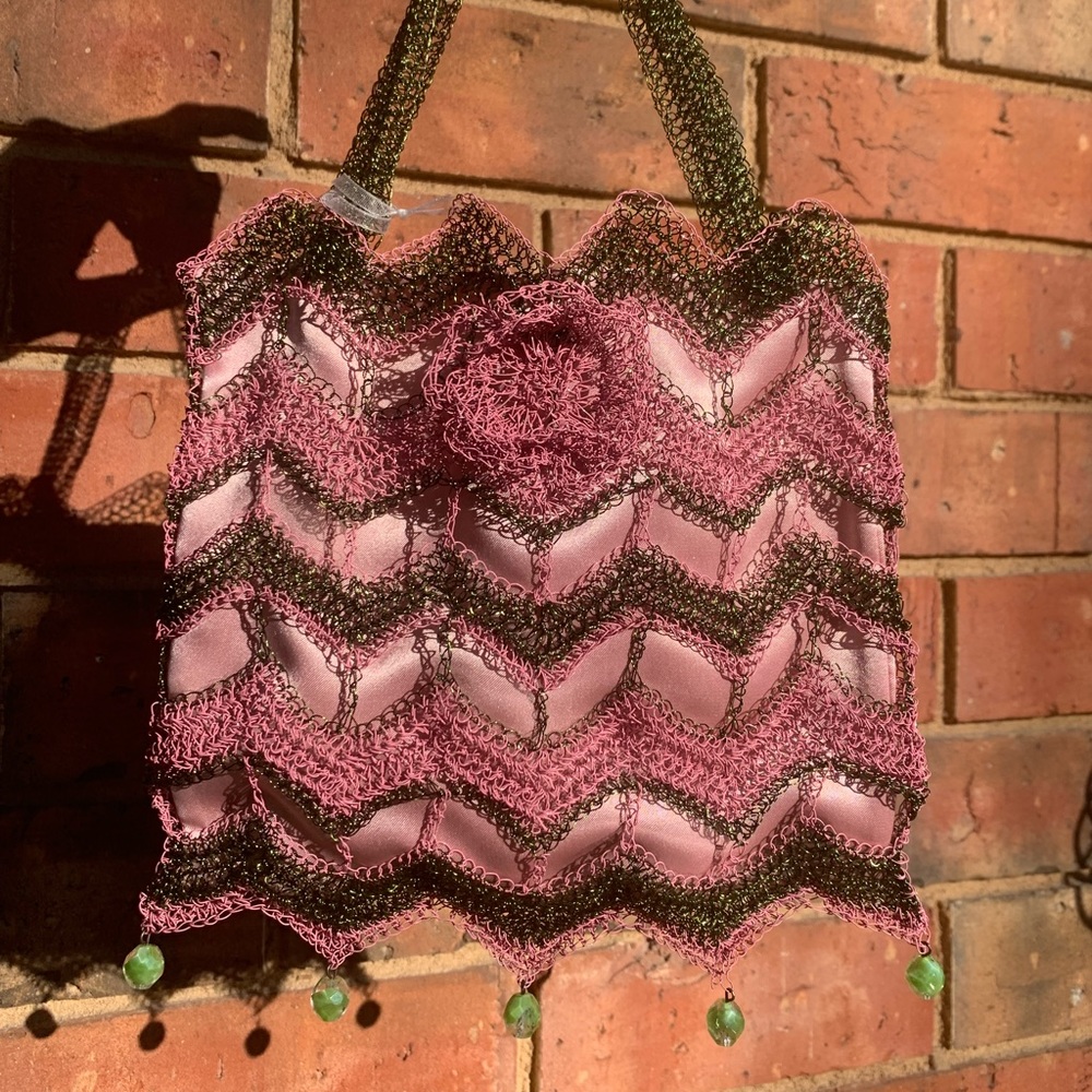 Lisa Toland Briar Rose Crocheted Metal Hand Bag
